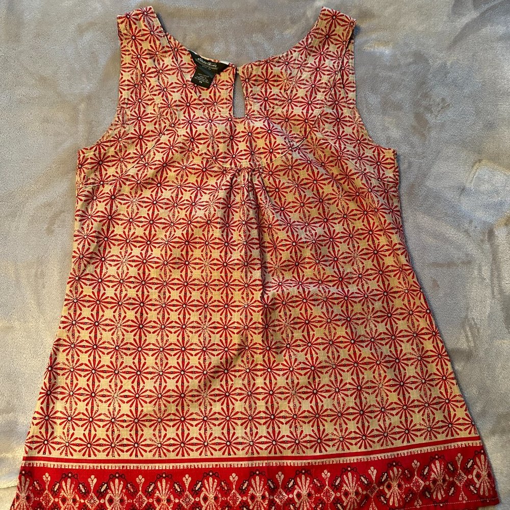 Eddie Bauer Red Pattern Top